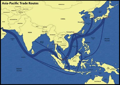 Asia Pacific Trade Routes 1 Map Behance