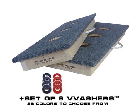 Playing area · two washers platforms should be placed on a flat surface, with the front edges 10 feet apart. Slimline 3 Hole Washer Toss Game Board Set w/ 8 VVashers™ by