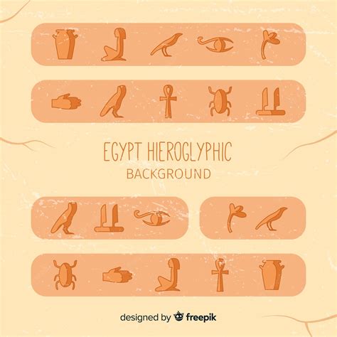 Free Vector Ancient Egypt Hieroglyphics Background With Flat Design