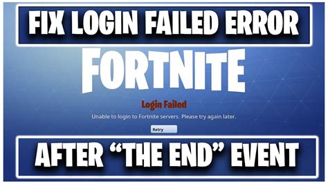 fix fortnite unable to connect to servers fix login failed error youtube