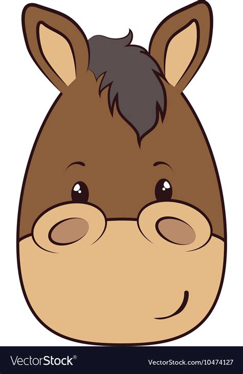 Horse Face Animal Cartoon Royalty Free Vector Image