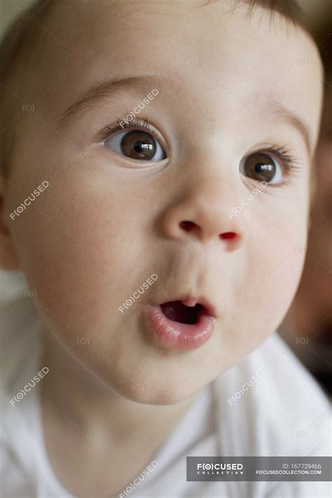 Baby Boy Making Facial Expressions — Cute Surprise Stock Photo