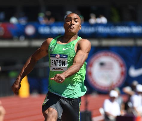 ashton eaton plays it a bit safe still leads the decathlon