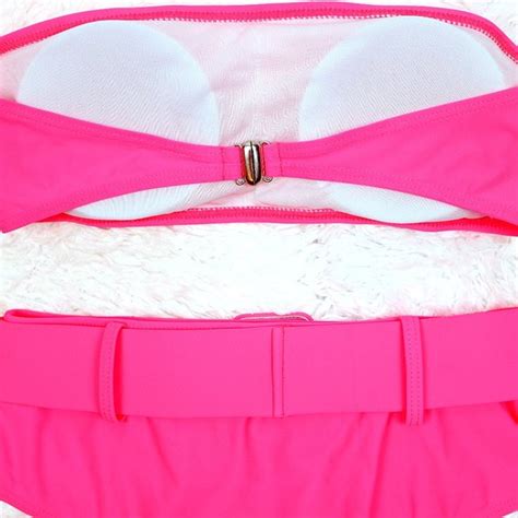 Violet Runway Swim Hot Pink 2 Piece Bikini High Waisted Bathing