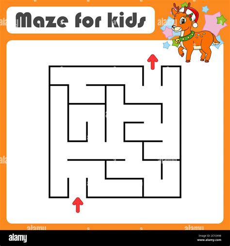 Abstract Maze Game For Kids Puzzle For Children Cartoon Style
