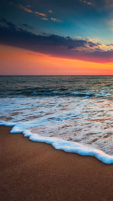 Beach Ocean Sunset Water Landscape Sea Hd Phone Wallpaper Peakpx