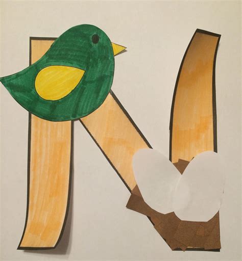 Alphabet Letter Craft: Letter N Nest | Letter a crafts, Alphabet letter