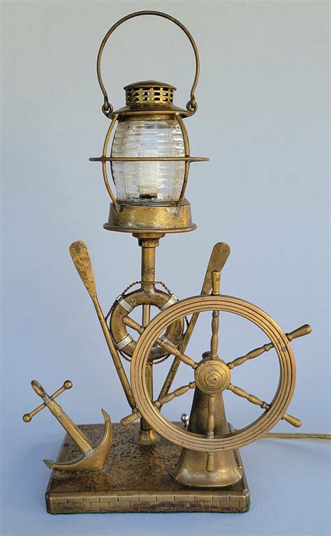 Vintage World War Folk Art Nautical Brass Lamp Vintage S World War Ii Sailor Made Folk