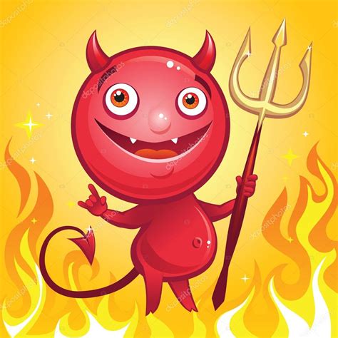 Funny Cute Cartoon Smiling Devil — Stock Vector © Wacomka 13551910