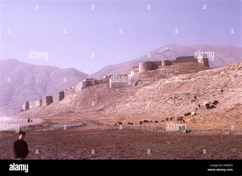 Pastoral Panoramic View Of Bala Hissar Ancient Fortress Located On The