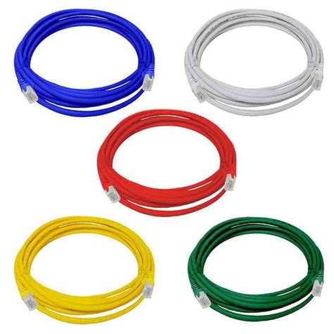 5 Pack 5m Network Cable Patch Cord Fly Lead Ethernet Lan Cat