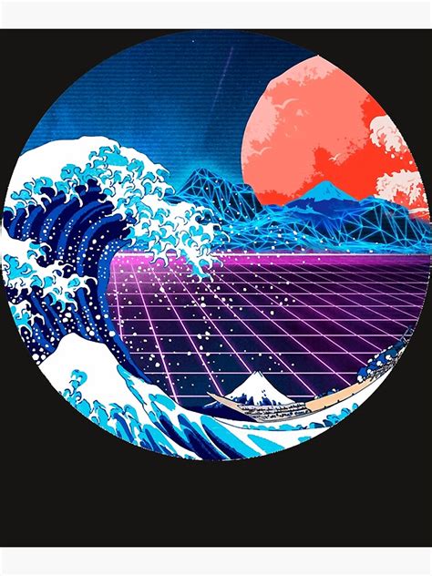 Synthwave Space The Great Wave Off Kanagawa