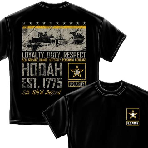 Army Duty Hooah T Shirt Military Republic