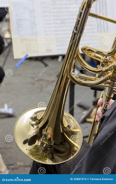 Playing The Slide Trombone Stock Photo Image Of Trombone 25881974