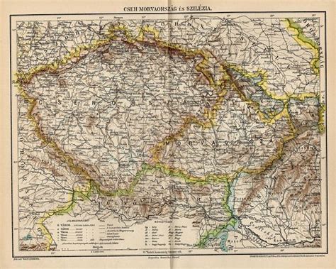 Antique Map Of Bohemia Moravia And Silesia From 1893 Etsy España