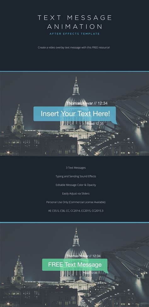 Visit us every week for new free downloads! Text Message Animation - FREE After Effects Template ...