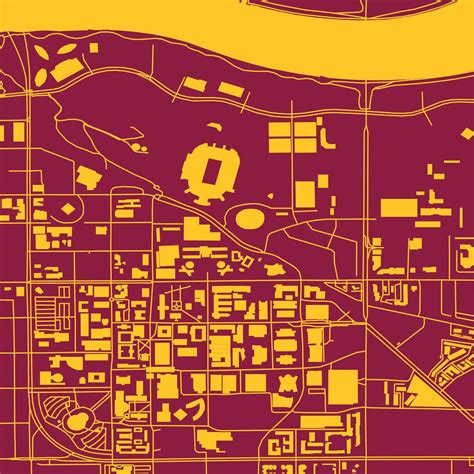 Arizona State Printable Map Tempe Wall Art T For College Etsy