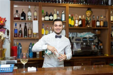 Portrait Of Young Barman Stock Photo Image Of Pose Casual 72545746