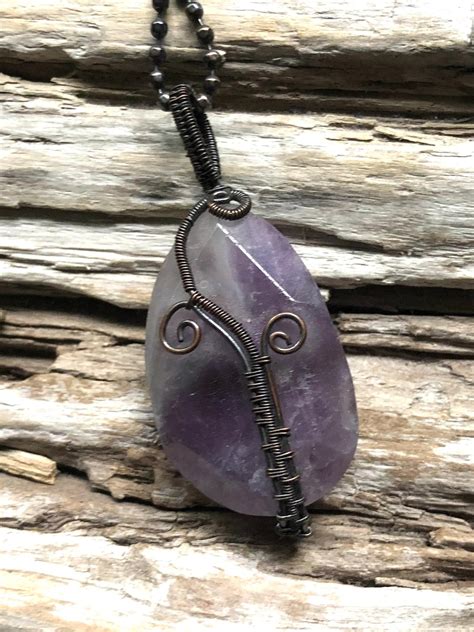 Amethyst Necklace Amethyst Pendant Purple Pendant February Etsy