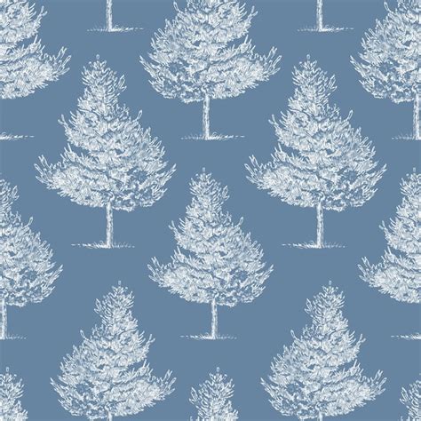 Premium Vector Seamless Pattern Of Sketches Frozen Fir Trees In