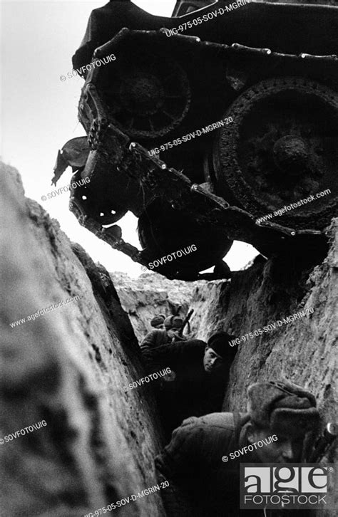 World War 2 Battle Of Kursk Soviet T 34 Tank Driving Over A Trench