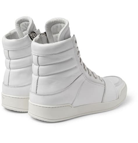 Lyst Balmain Leather Hightop Sneakers In White For Men