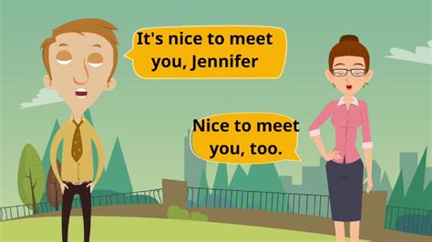 Learning Conversation Its Nice To Meet You Cartoon English For