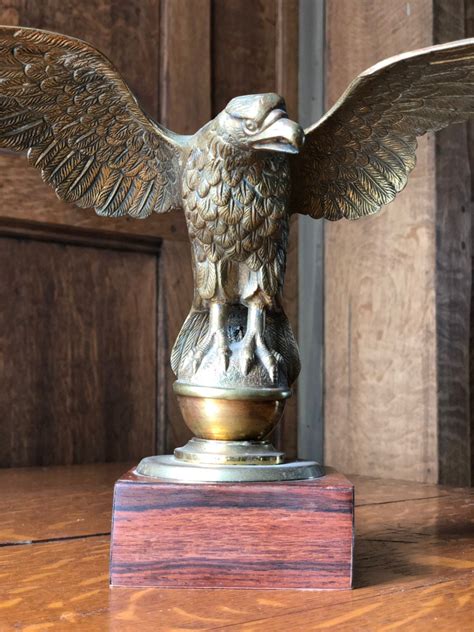 Antique Eagle Figurine Brass Eagle Flag Pole Topper American Eagle