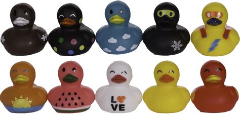 10 Pack Of Assorted 15 Inch Mini Rubber Ducks