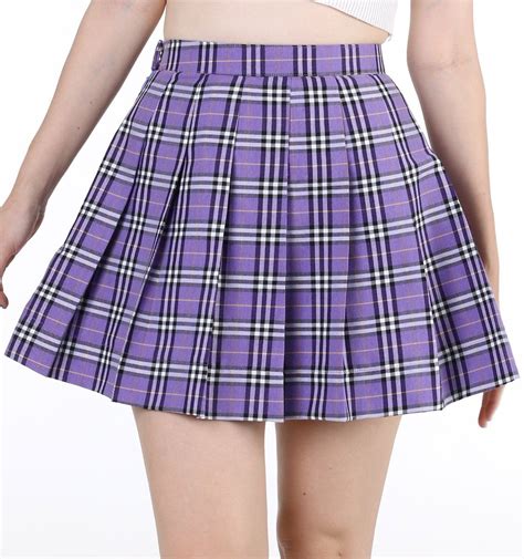 Purple Tartan Pleated Mini Skirt Handmade By Gfd Usd With Free