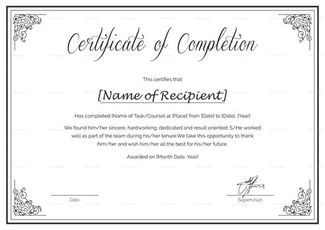 Certificate Of Completion Word Template Best Creative Template Design