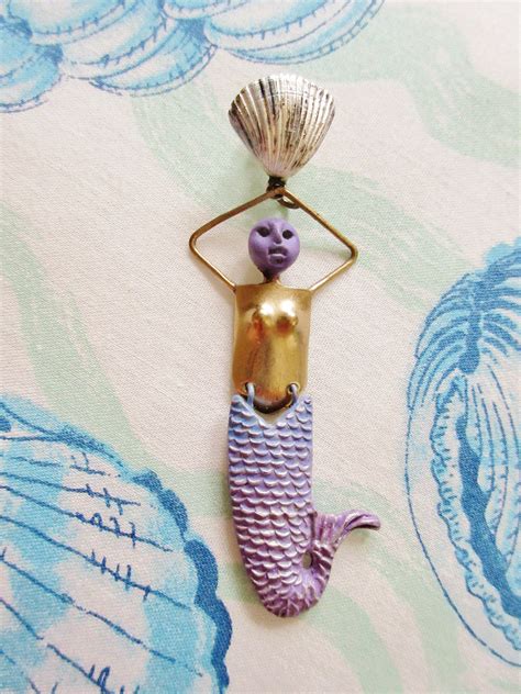 Vintage Handmade Mermaid Pin