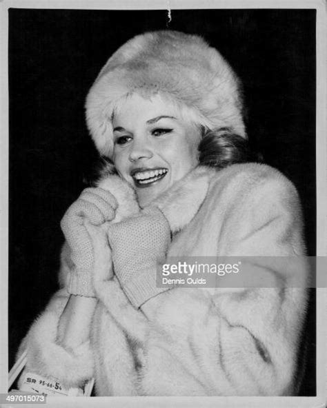 Actress Carroll Baker Wearing A Fur Hat And Coat Arriving At London News Photo Getty Images