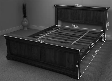 French Rustic Solid Oak Wood Double Bed Frame Bedroom Furniture