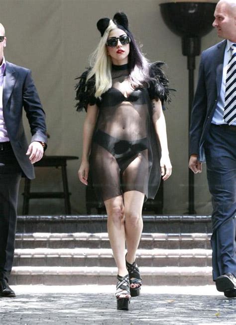 Lady Gaga Shows Off In Sheer While Leaving Her West Hollywood Hotel