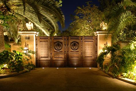 Main Gate Entrance To An Estates I Illuminated In 92067 By Mark Mullen