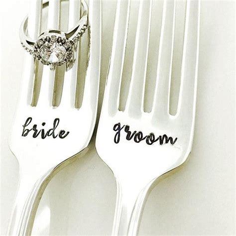 Bride And Groom Wedding Forks Wedding Cake Forks Wedding Day Etsy