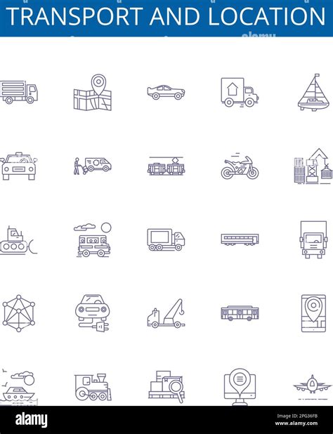 Transport And Location Line Icons Signs Set Design Collection Of Transport Location Travel