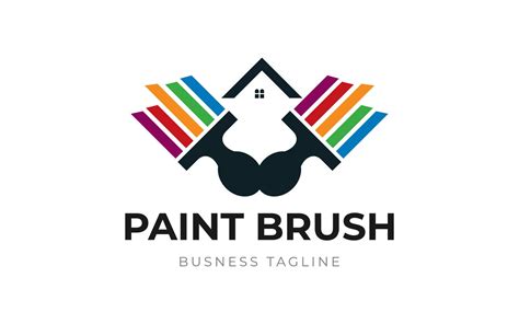 Creative Paint Brush House Paint Repair Design Logo Template