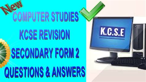 Computer Studies Revision Form 1 4 Questions And Answers Kcse