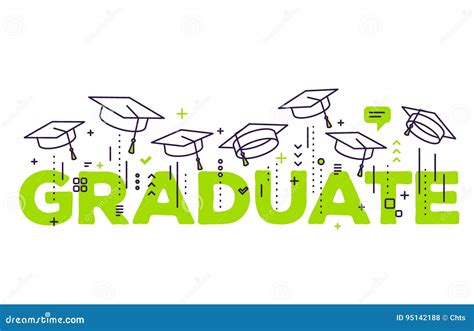 Word Graduation Typography Vector Concept On White Background