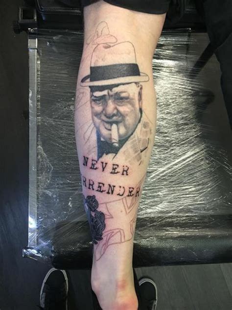 Pin On Winston Churchill Leg Tattoo By Phil Sanderson