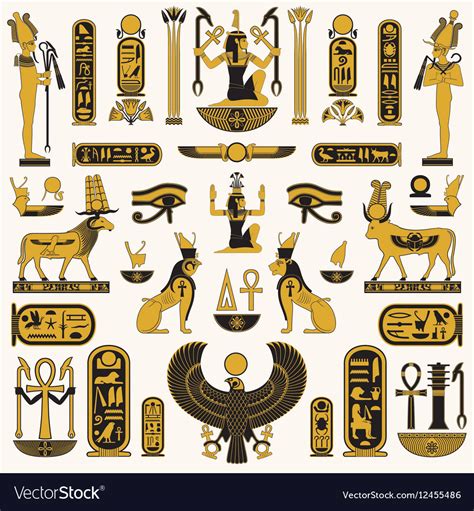 Ancient Egyptian Symbols Royalty Free Vector Image