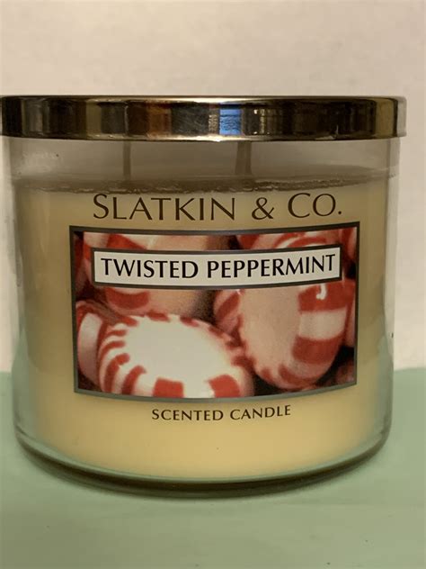 Bath And Body Works Slatkin Twisted Peppermint Large 3 Wick Candle