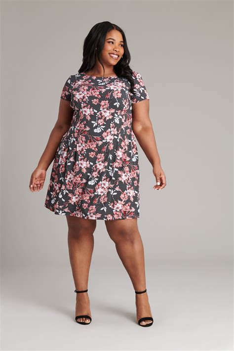 Maybe you would like to learn more about one of these? The Maggie Fit-and-Flare Floral and Polka Dot Print Plus ...