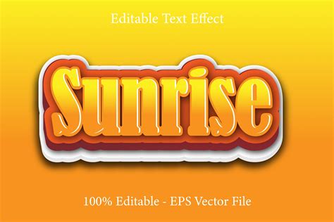 Sunrise Editable Text Effect Graphic By Maulida Graphics · Creative Fabrica