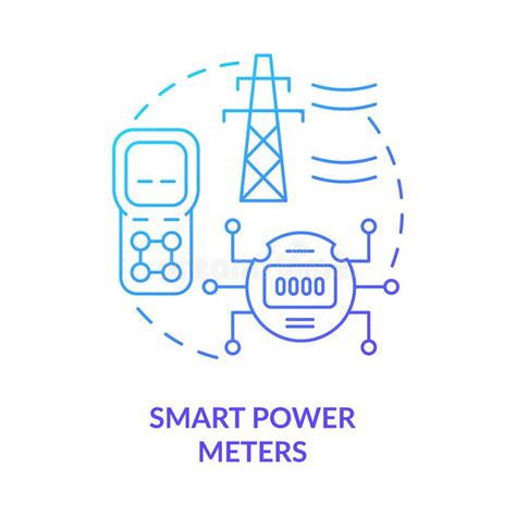 Smart Power Meters Blue Gradient Concept Icon Stock Vector