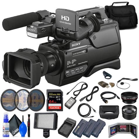 sony hxr mc2500 shoulder mount avchd camcorder 64gb card filter kit more