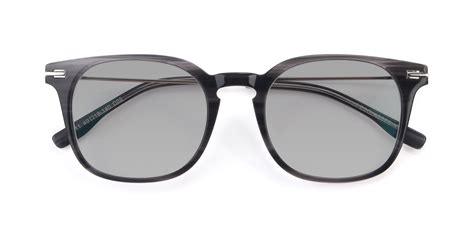 Grey Oversized Keyhole Bridge Square Tinted Sunglasses With Light Gray Sunwear Lenses 17711