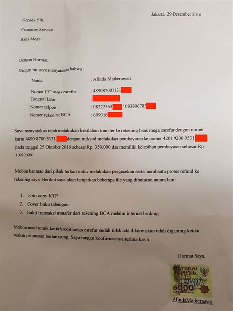 Pada beberapa kesempatan yang lalu kita pernah membahas mengenai contoh surat lamaran kerja umum yang baik dan benar. Proses Refund Dana Kesalahan Transfer ke Kartu Kredit Bank ...